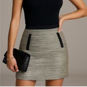 LOFT Ribbed‎ Metallic Skirt Mini Size 6